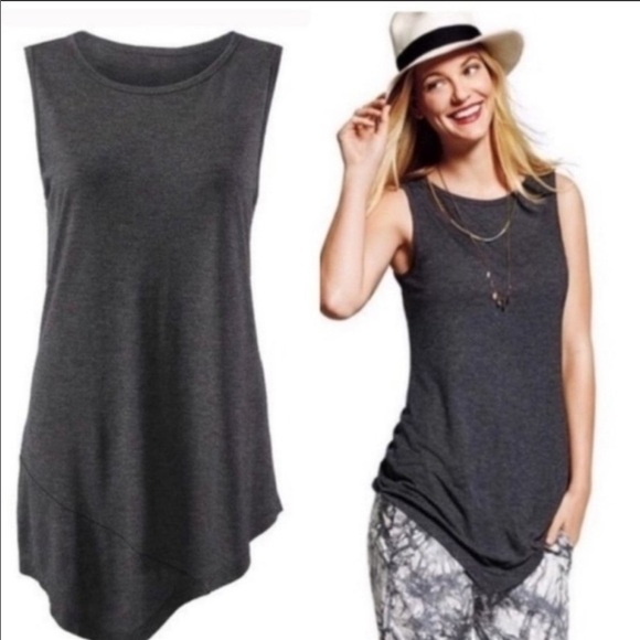 CABI Asymmetrical Grey Soft Tunic Tank Top - Picture 3 of 10